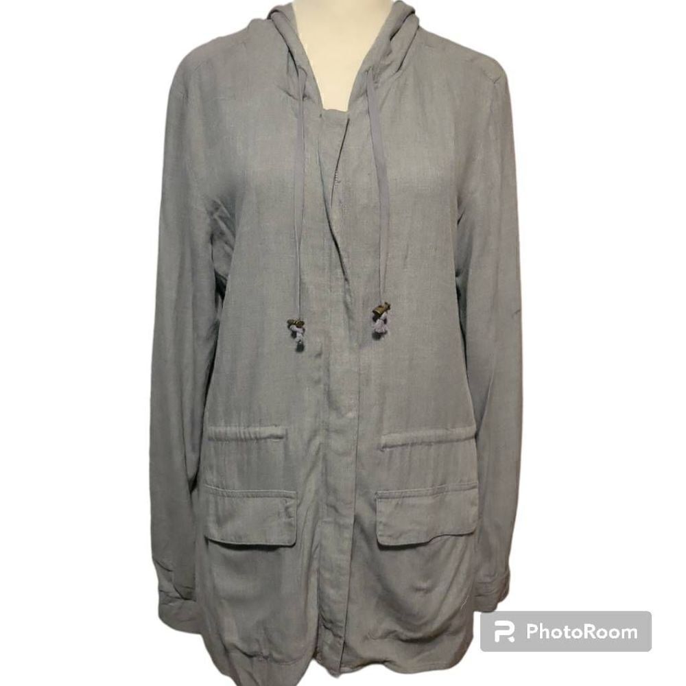 Sunday Gray Lightweight Zip Up Hoodie Sweatshirt Size Small